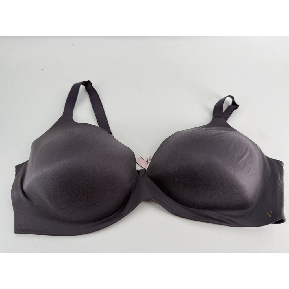 Victoria's Secret Lined Semi Demi Bra Size 44C Gold V Logo Adjustable PLUM